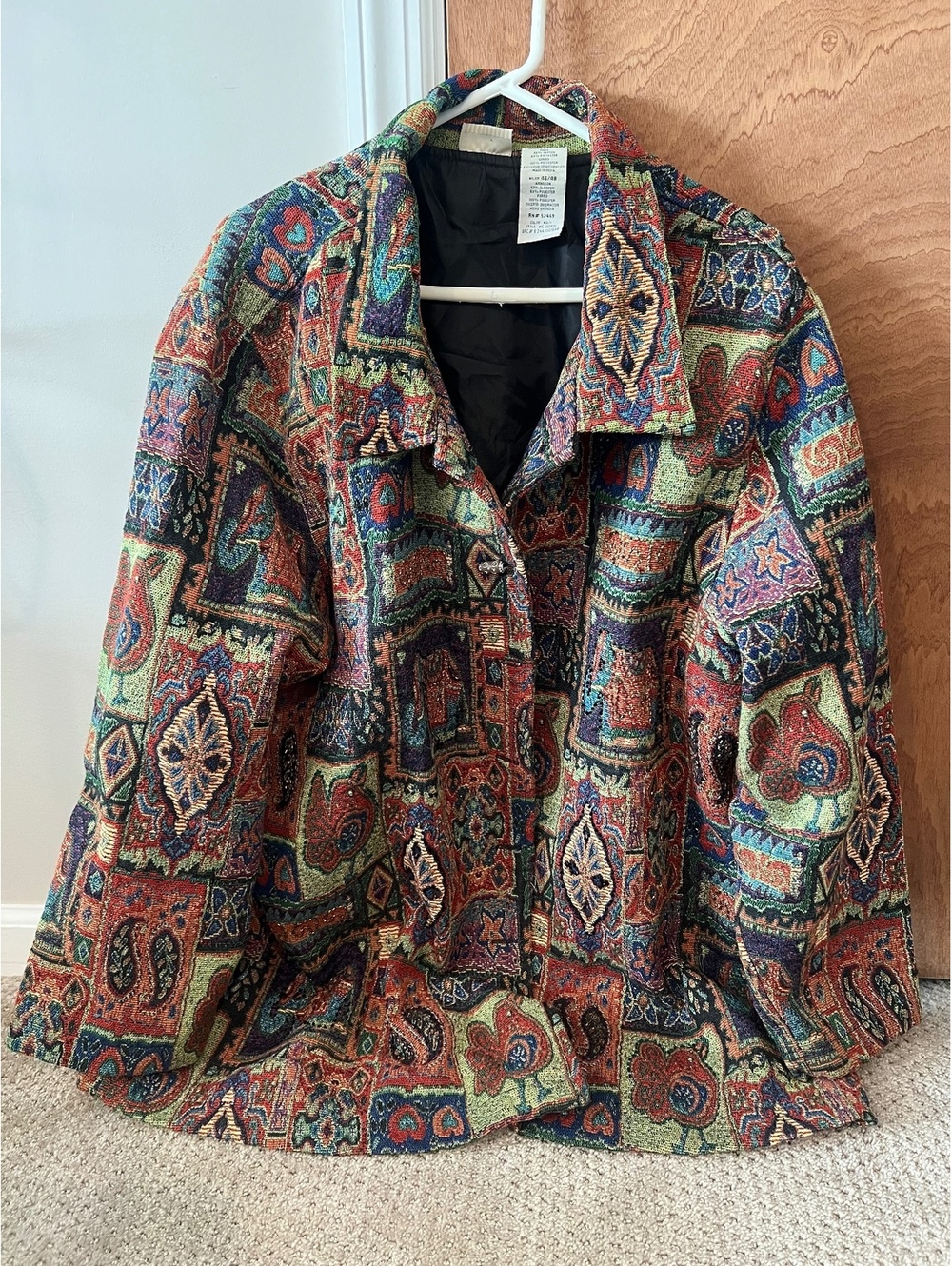 Vintage Multicolored Tapestry Jacket